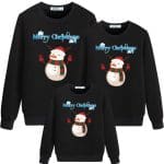 Pull de noel assorti bonhomme neige