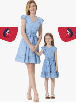 Robe Blanche À Petites Fleurs Assortie Pour Mère Et Fille
