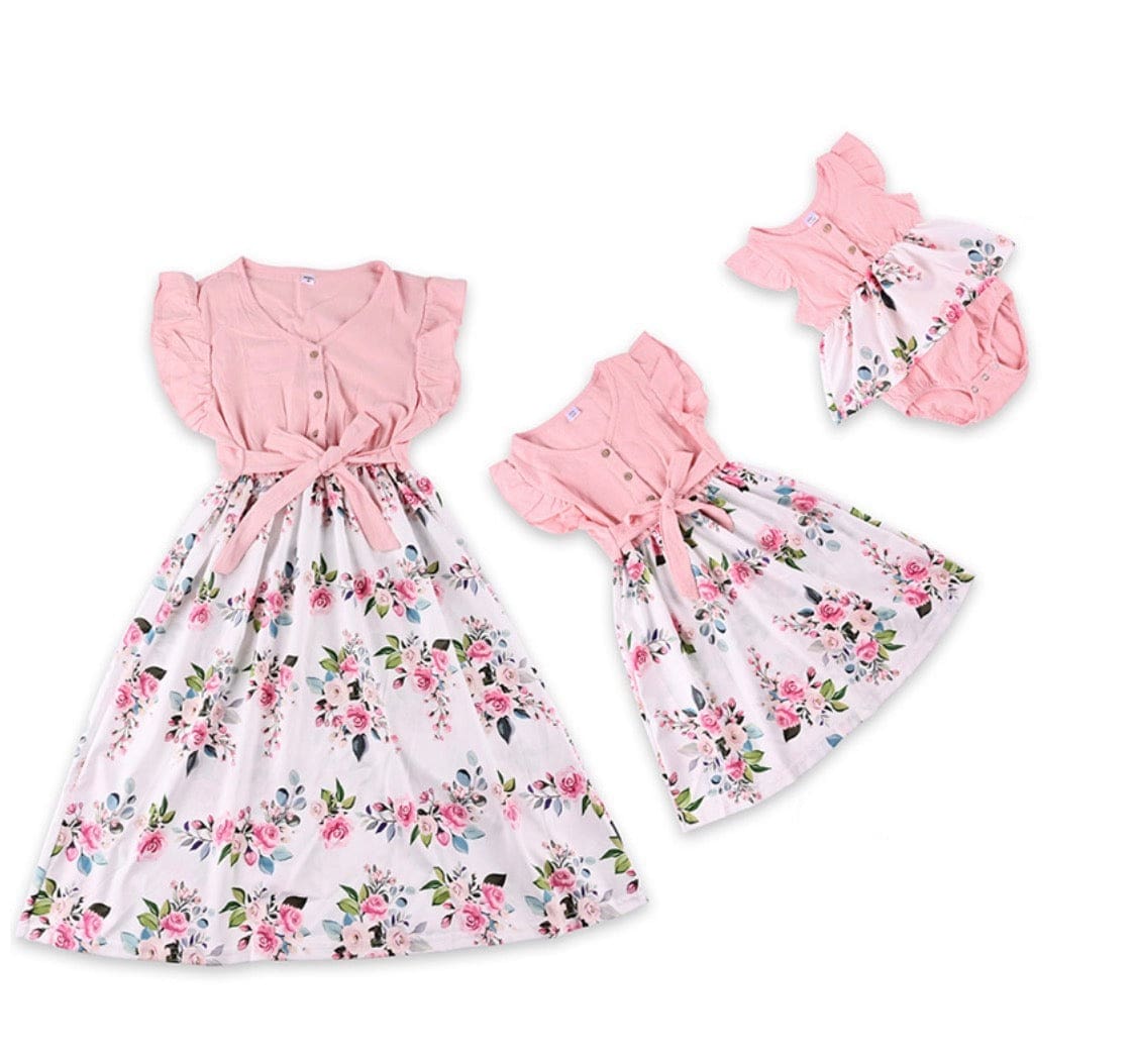 Robe Longue Florale Assortie Mère Et Fille