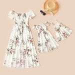 Robe Vintage À Fleurs Pour Mère Et Fille