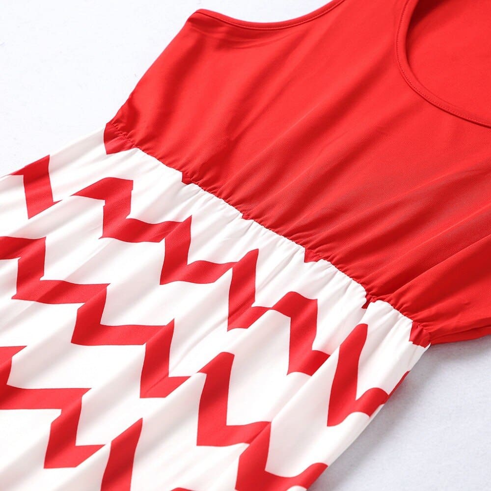 Robe Rouge Et Blanche Duo Mère Et Fille – Image 2