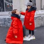 Manteau Hiver Mere Fille Rouge