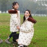 Manteau Assorti Mere Fille Blanc Crème