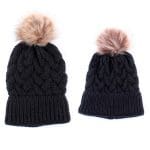 Bonnet Assorti Famille Noir