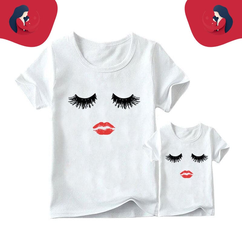 T-Shirt Duo Mère Et Fille À Motif Cils – Image 2