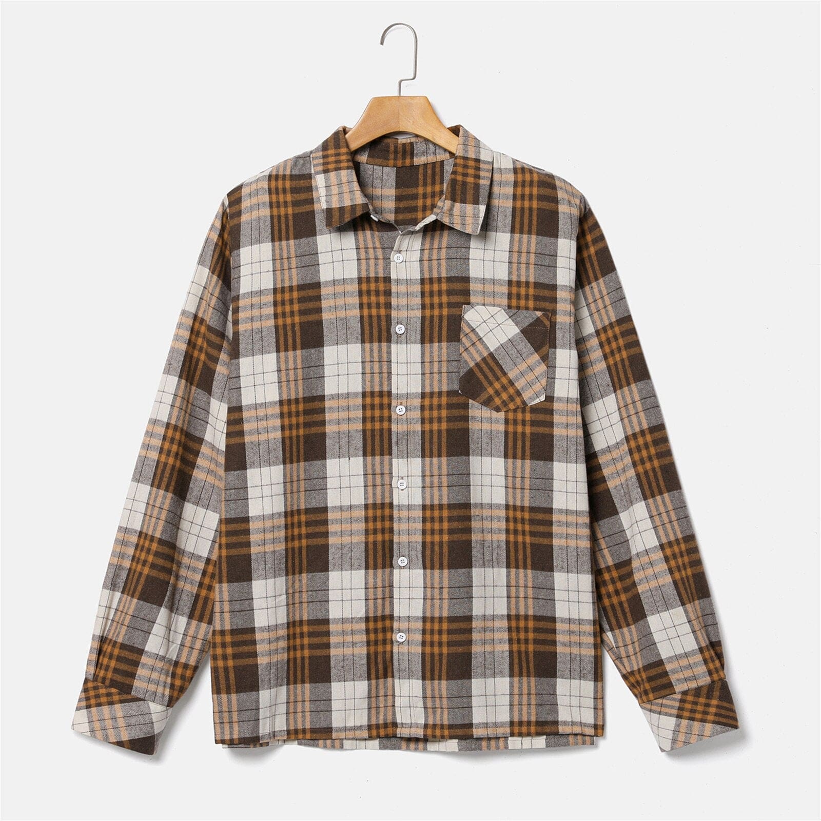 Ensemble Vestimentaire Coordonné À Motif Quadrillé Marron – Image 8