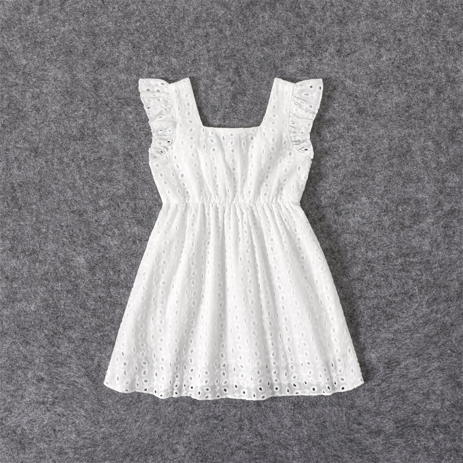 Robe Duo Mère Et Fille À Broderies Blanches – Image 8