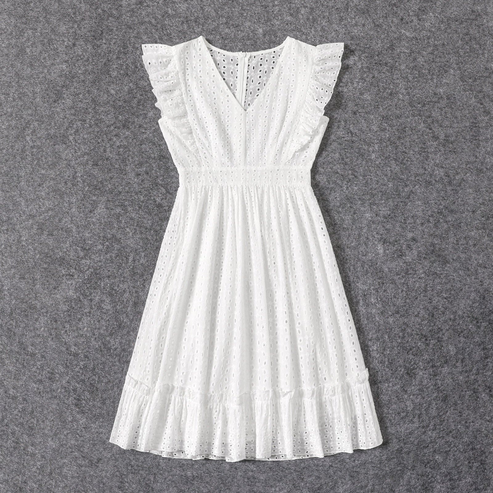 Robe Duo Mère Et Fille À Broderies Blanches – Image 7