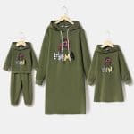 Ensemble De Robes Kaki Pour Mère Et Fille Coordonnées
