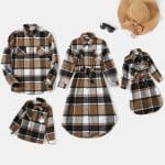 Tenue Assortie À Motif Quadrillé Brun