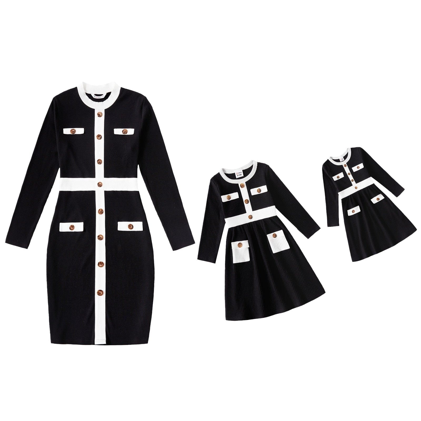 Robe Élégante Noire Et Blanche Pour Cérémonie – Image 3