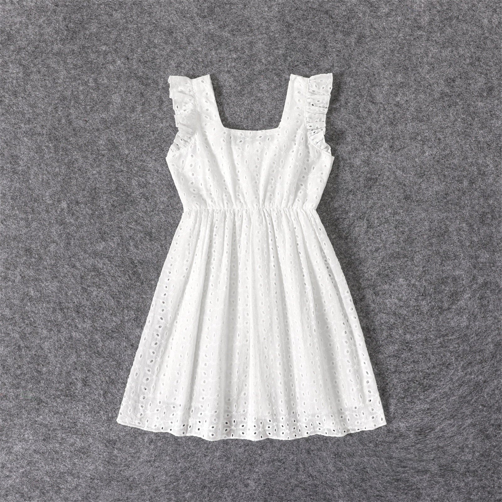 Robe Duo Mère Et Fille À Broderies Blanches – Image 4
