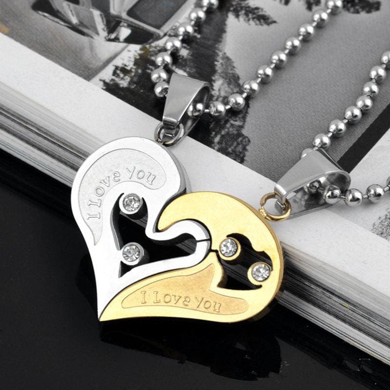 Collier Couple Coeur Identique Collier Couple Mon Mini Moi Doré et Argenté