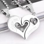 Collier Separable Couple Collier Couple Mon Mini Moi Argenté 