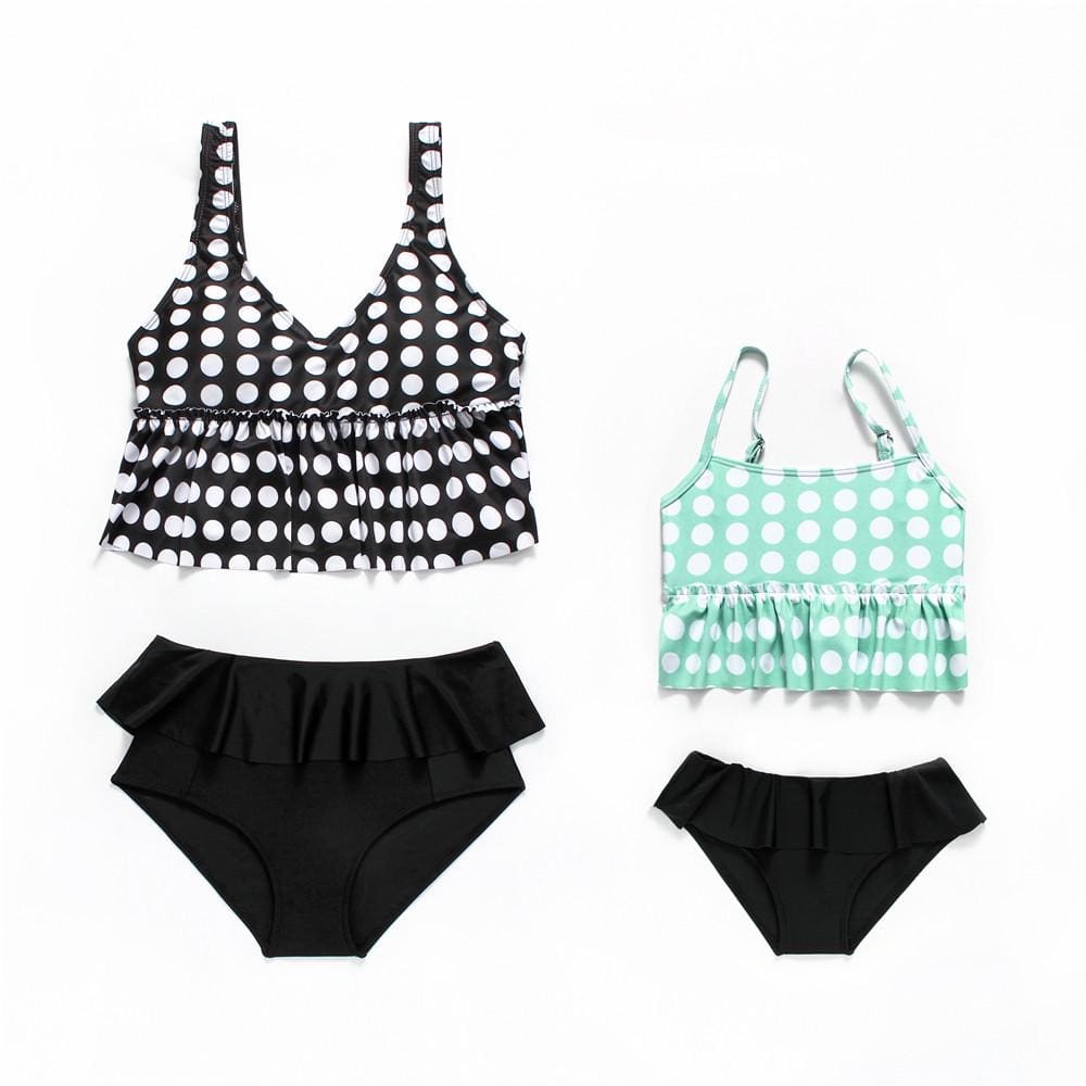 Maillot De Bain Mere Fille 2 Pieces Style Vintage