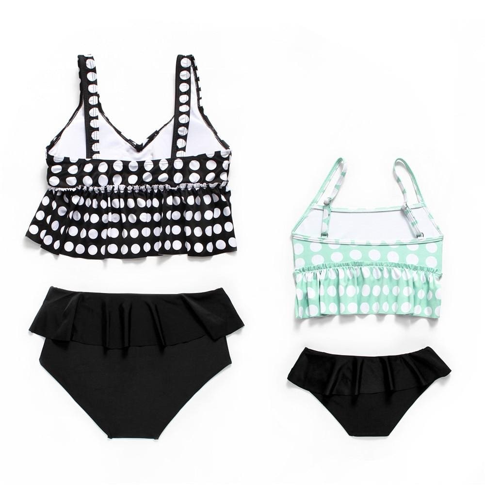 Maillot De Bain Mere Fille 2 Pieces Style Vintage – Image 2
