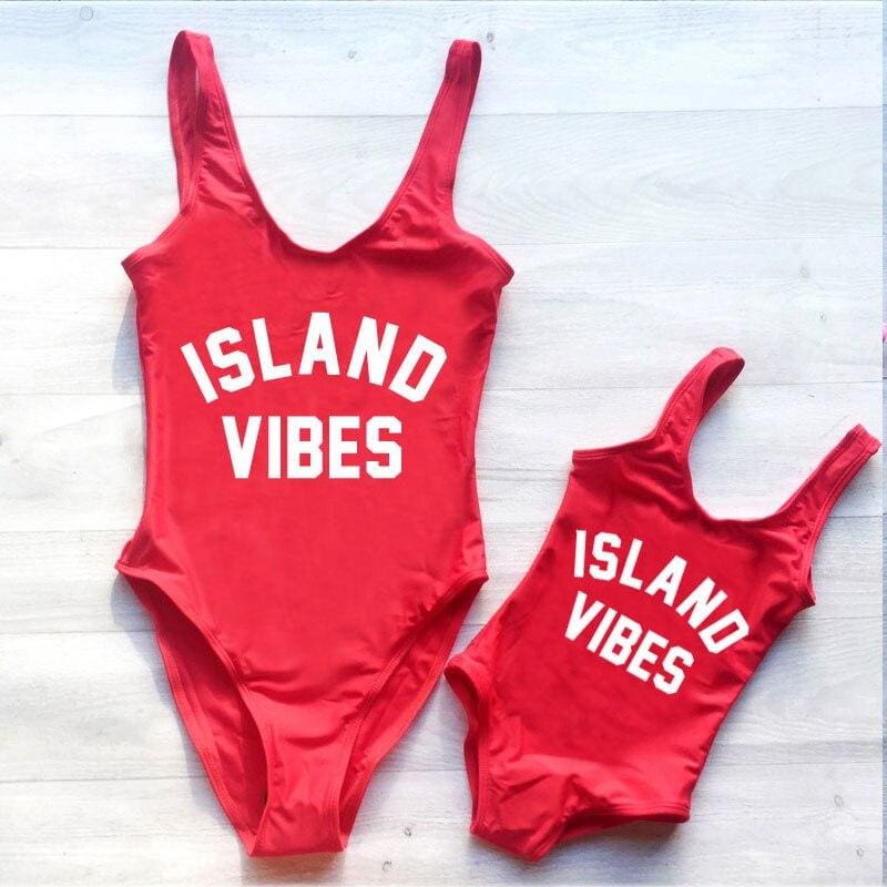 Maillot De Bain Mere Fille Island Vibes Rouge Maillot de Bain Mere Fille Mon Mini Moi Maman S