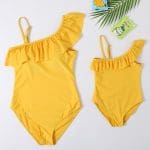 Maillot De Bain Mere Fille Jaune