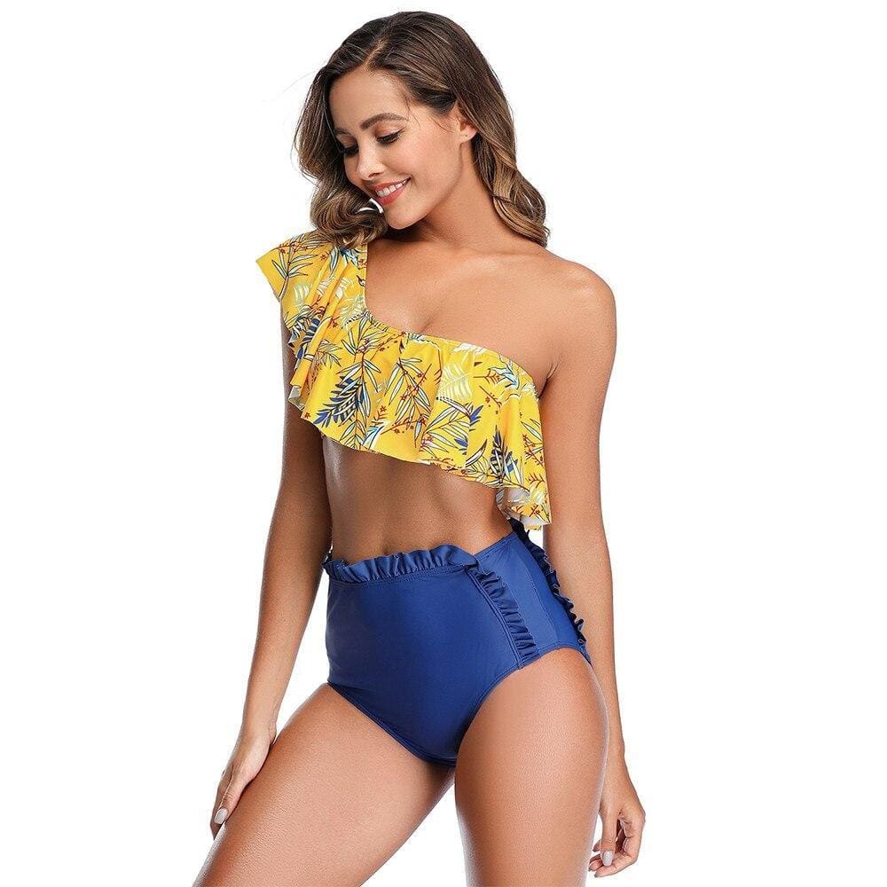 Maillot De Bain Mere Fille Jaune et Bleu – Image 4