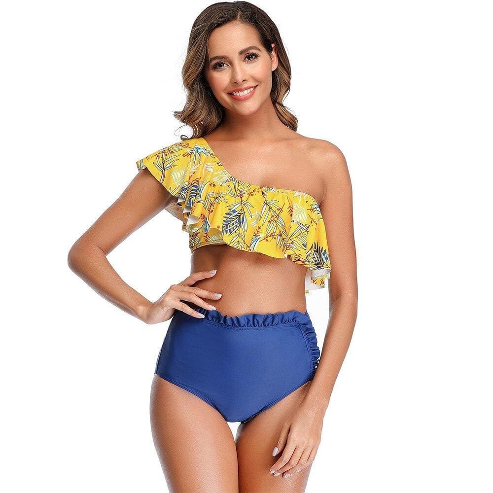 Maillot De Bain Mere Fille Jaune et Bleu – Image 3