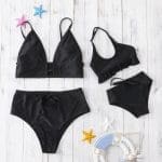 Maillot De Bain Mere Fille Noir 2 Pieces