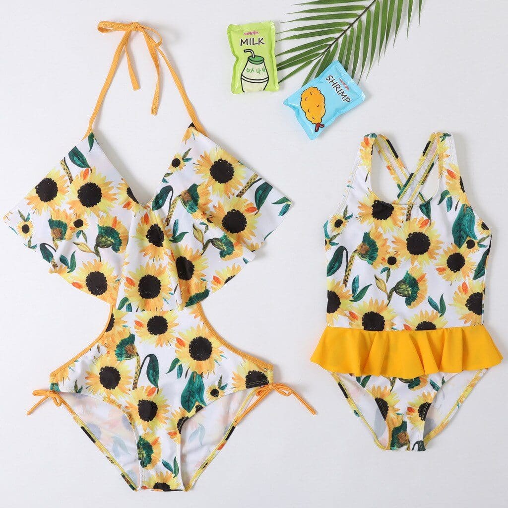 Maillot De Bain Mere Fille Tournesol