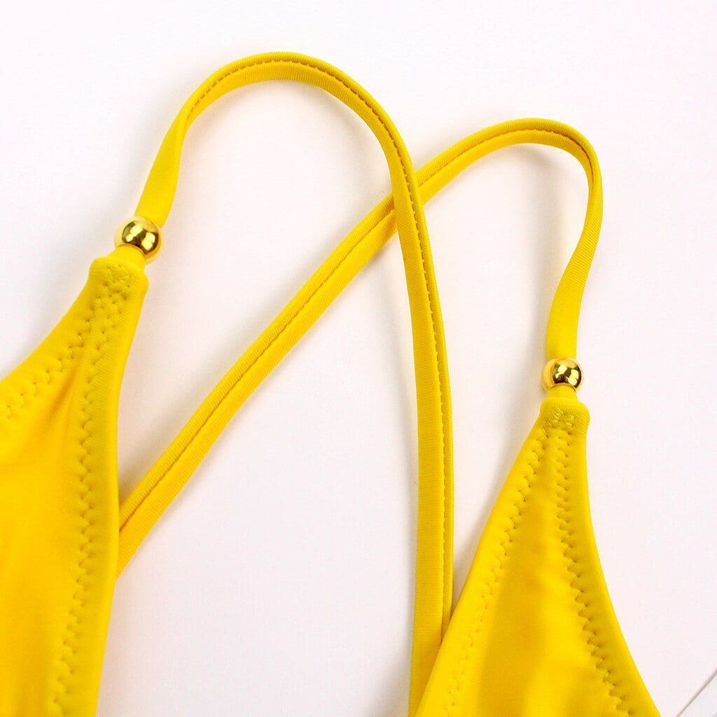 Maillot De Bain Mere Fille Une Piece Jaune – Image 4