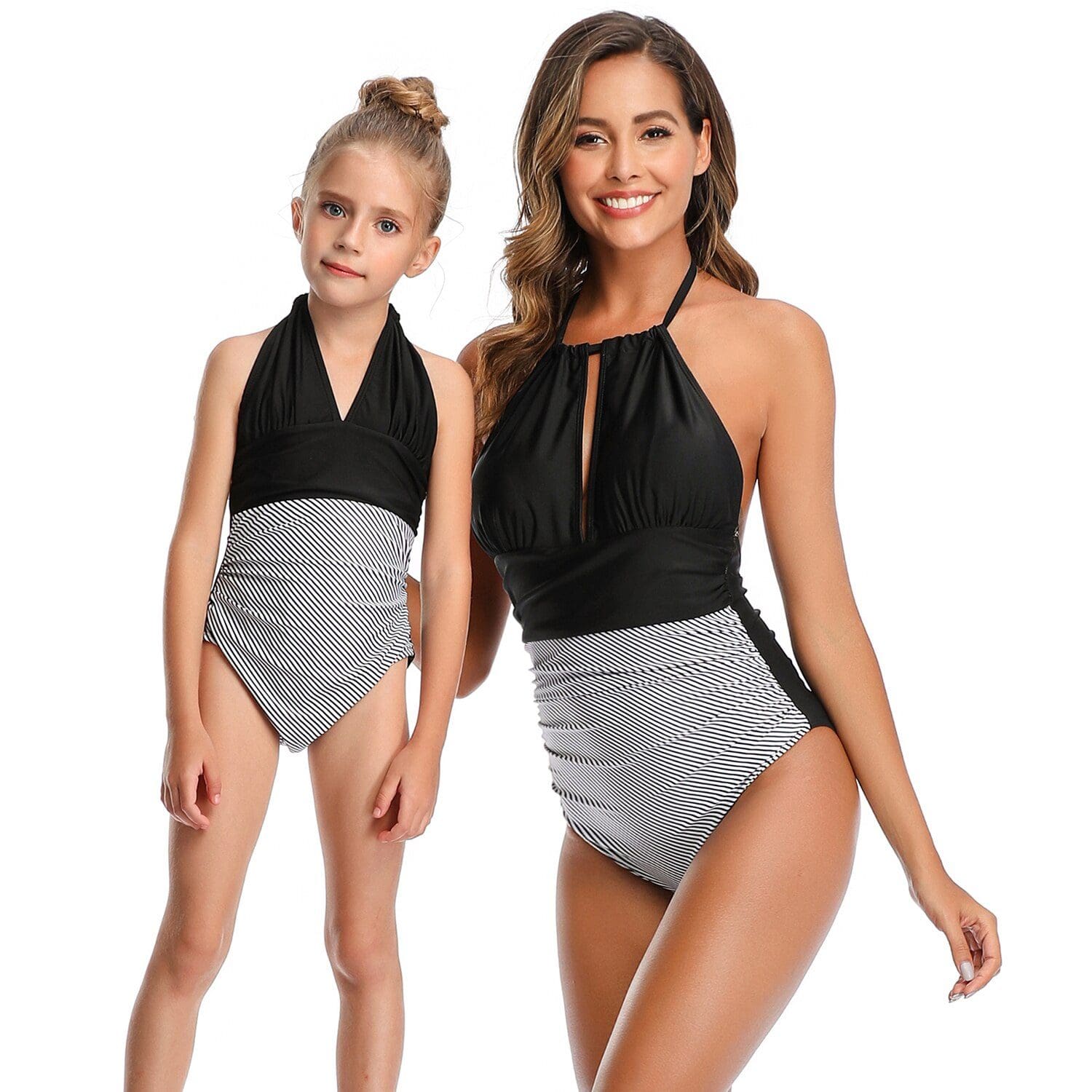 Maillot De Bain Mere Fille Une Piece Noir Reglisse