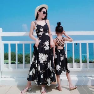 Robe Longue Noire Mère Et Fille