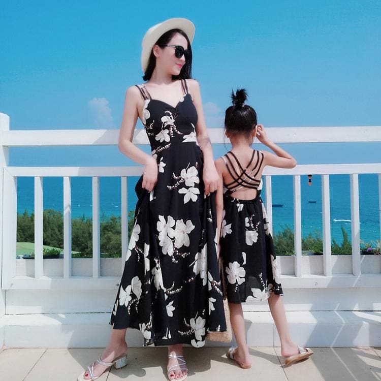 Robe Longue Noire Mère Et Fille