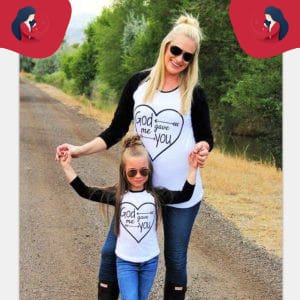T-Shirt Identique Pour Maman, Fille Et Bébé