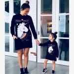 Pull Mere Fille Licorne Noir