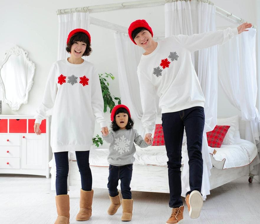 Pull Noel Famille Assorti Pulls et Tops Assortis Mon Mini Moi Blanc Maman M
