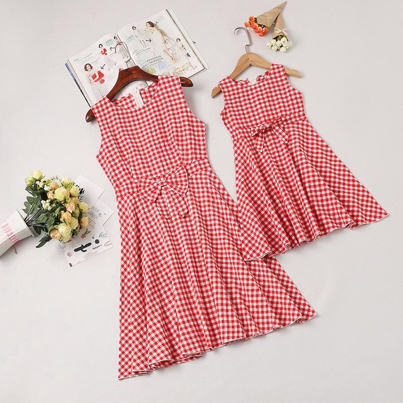 Robe Rouge Pour Fille Et Maman Style Années 50 – Image 3
