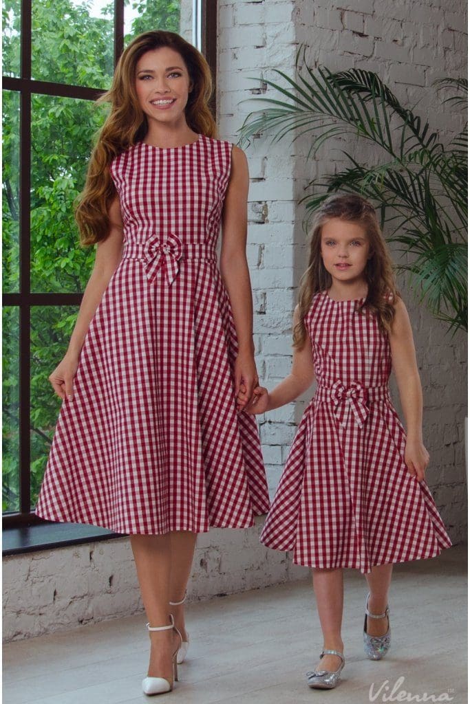 Robe Rouge Pour Fille Et Maman Style Années 50 – Image 2