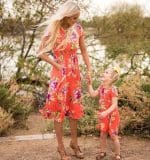 Robe Teinte Blush Pour Mère Et Enfant