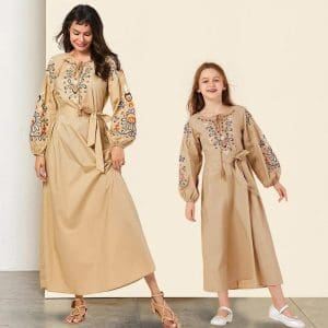 Tenue Assortie Mère Et Fille Style Dubaï
