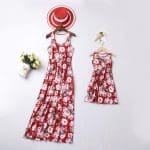 Ensemble De Robes Longues À Motifs Floraux Pour Mère Et Fille