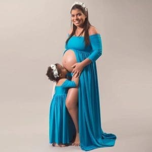 1 grossesse - Robe Grossesse Mere Fille Robe Mere Fille Mon Mini Moi bleu Maman S 