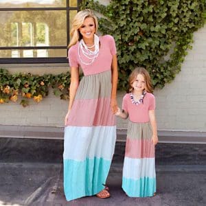 Robe Longue Assortie Pour Mère Et Fille
