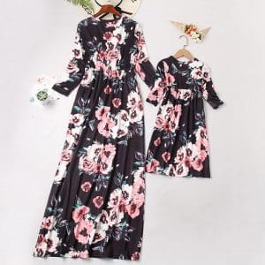 Robe Duo Mère Et Fille À Motif De Prairie