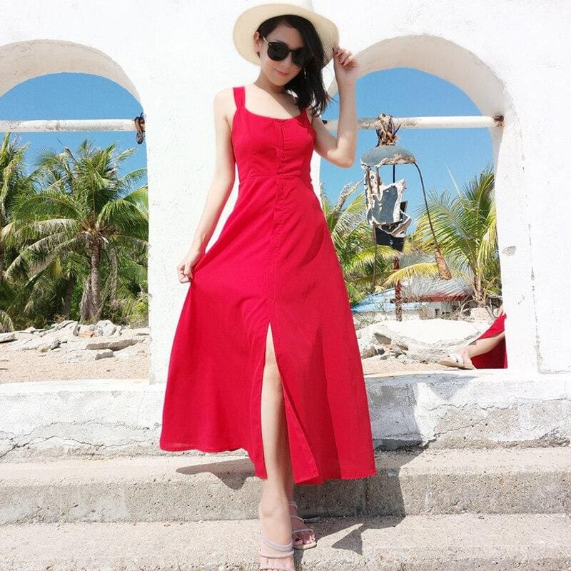 Ensemble Robe Assortie Rouge Pour Mère Et Fille – Image 3