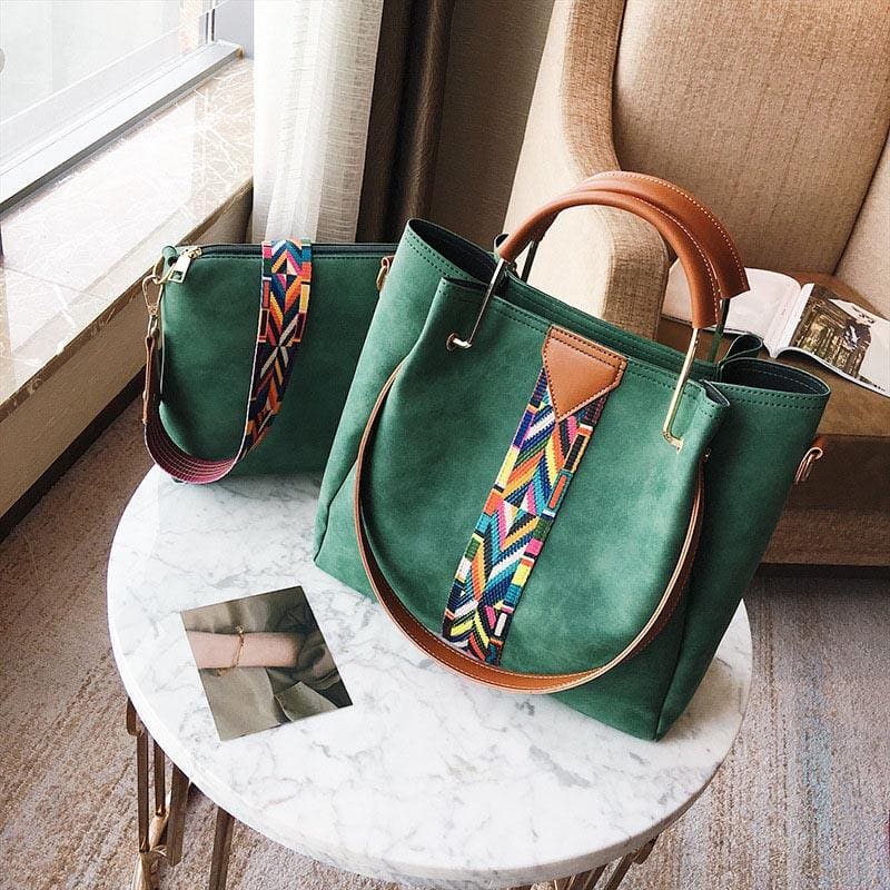Sac Boheme Mere Fille Vert Sac à main Assorti Mon Mini Moi Pack de 2 Sacs