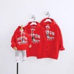 Sweat Famille Boston Pulls et Tops Assortis Mon Mini Moi Rouge Maman S 
