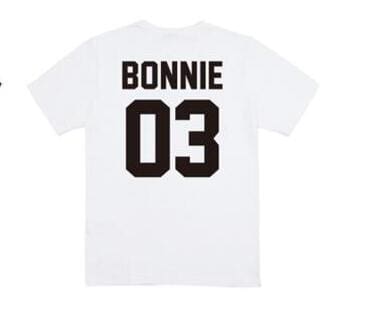 BONNIE CLYDE 03 Funny letters couple t shirts 2020 summer fashion black white women t shirt cotton short sleeve camisetas mujer T Shirt Couple Mon Mini Moi blanc femme XS