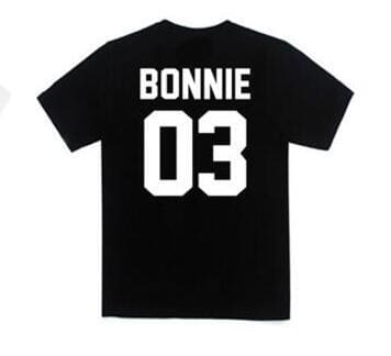 BONNIE CLYDE 03 Funny letters couple t shirts 2020 summer fashion black white women t shirt cotton short sleeve camisetas mujer T Shirt Couple Mon Mini Moi noir femme XS