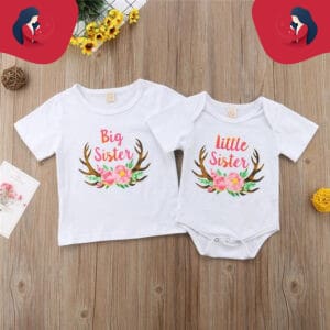 T-Shirt Duo Familial - Grande Et Petite Soeur