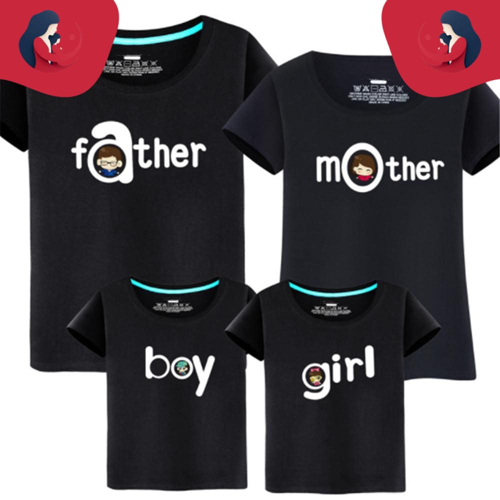 T-Shirt Assortis Pour La Famille En Noir – Image 3