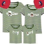 T-Shirt Assorti Pour La Famille À Rayures Vertes