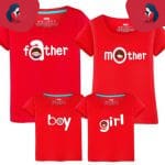 T-Shirt Coordonné Pour La Famille En Rouge